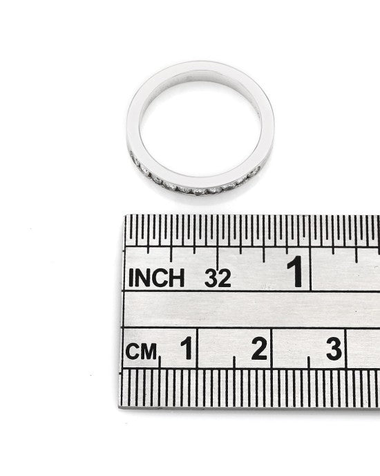 Single Row Channel Set Round Diamond Band