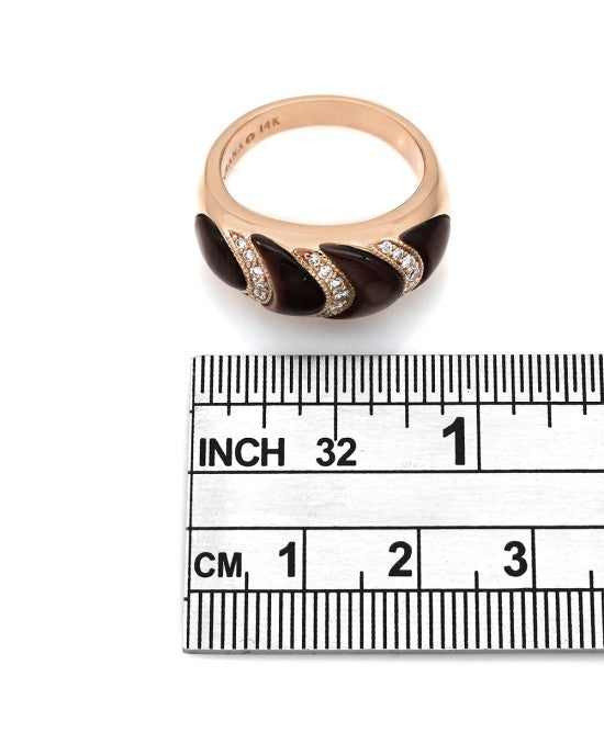 14kr Kabana Brown Mother of Pearl Round Dia Ring