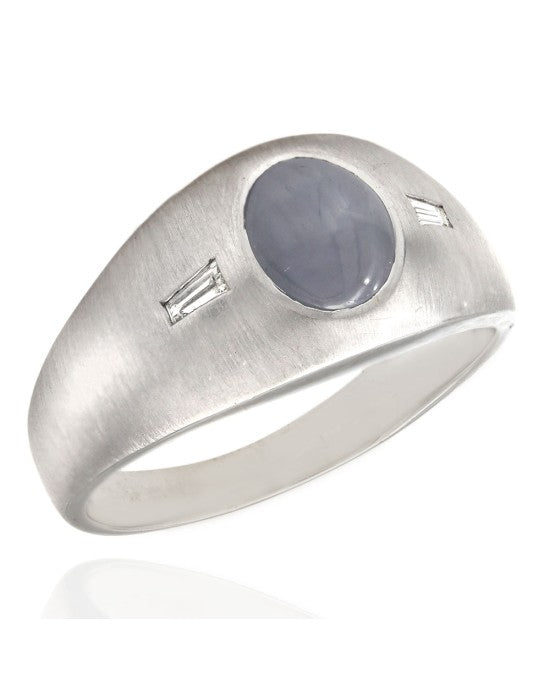 14KW Gentleman's Gray Star Sapphire Ring