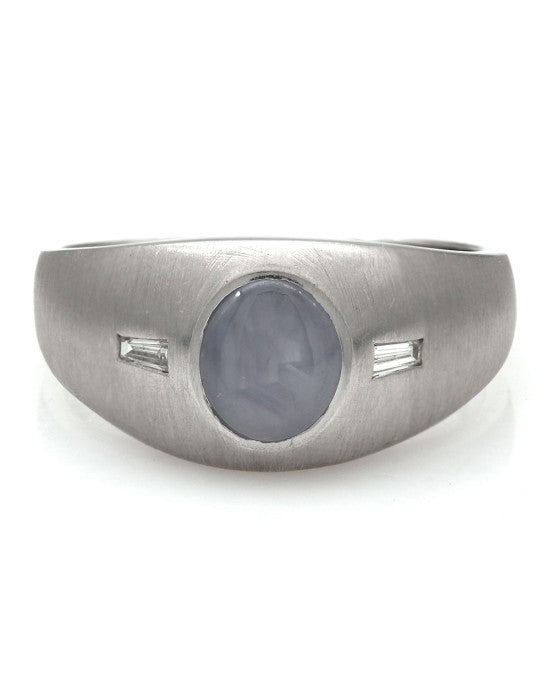 14KW Gentleman's Gray Star Sapphire Ring