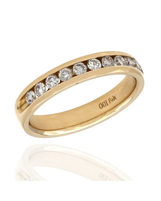 Round Diamond Channel Set Band in 14k Yellow Gold