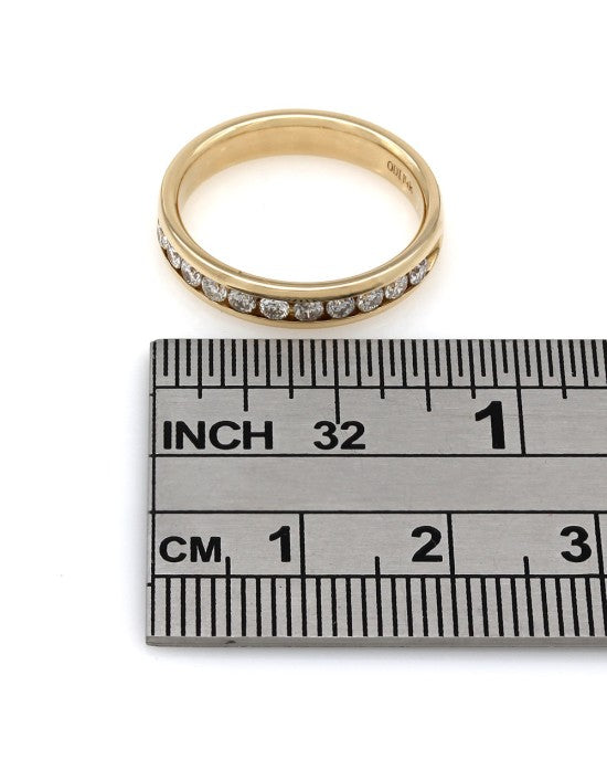 Round Diamond Channel Set Band in 14k Yellow Gold