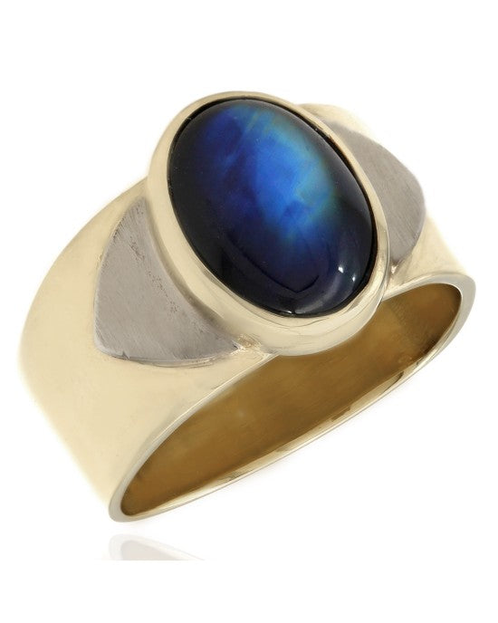 18K/Plat Labradorite Cabachon Ring