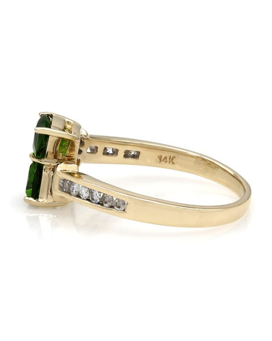 14KY Peridot and Diamond Ring