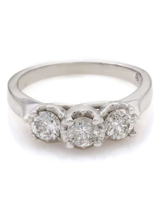 Three Stone Diamond Ring in Gold