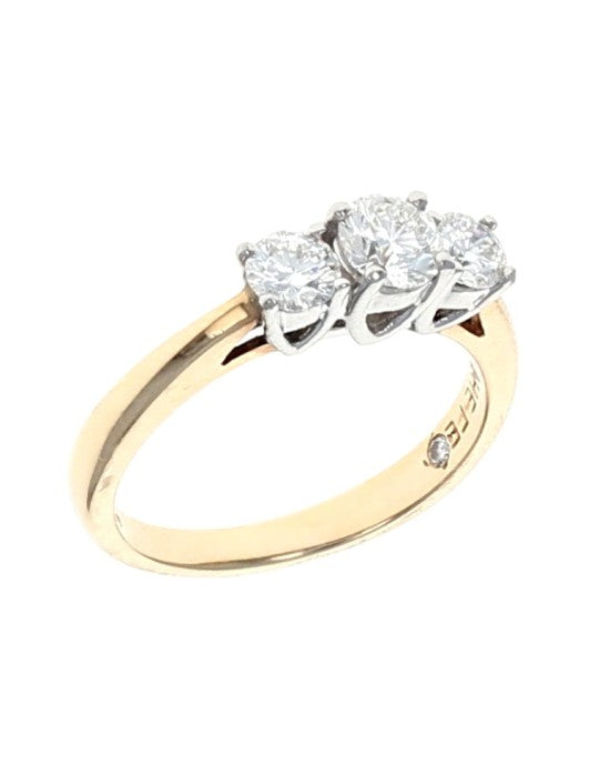 Three Stone Diamond Ring in Gold