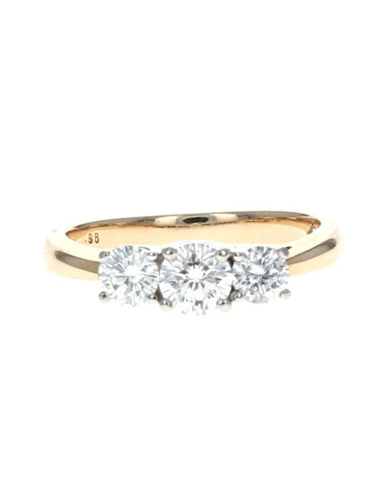 Three Stone Diamond Ring in Gold