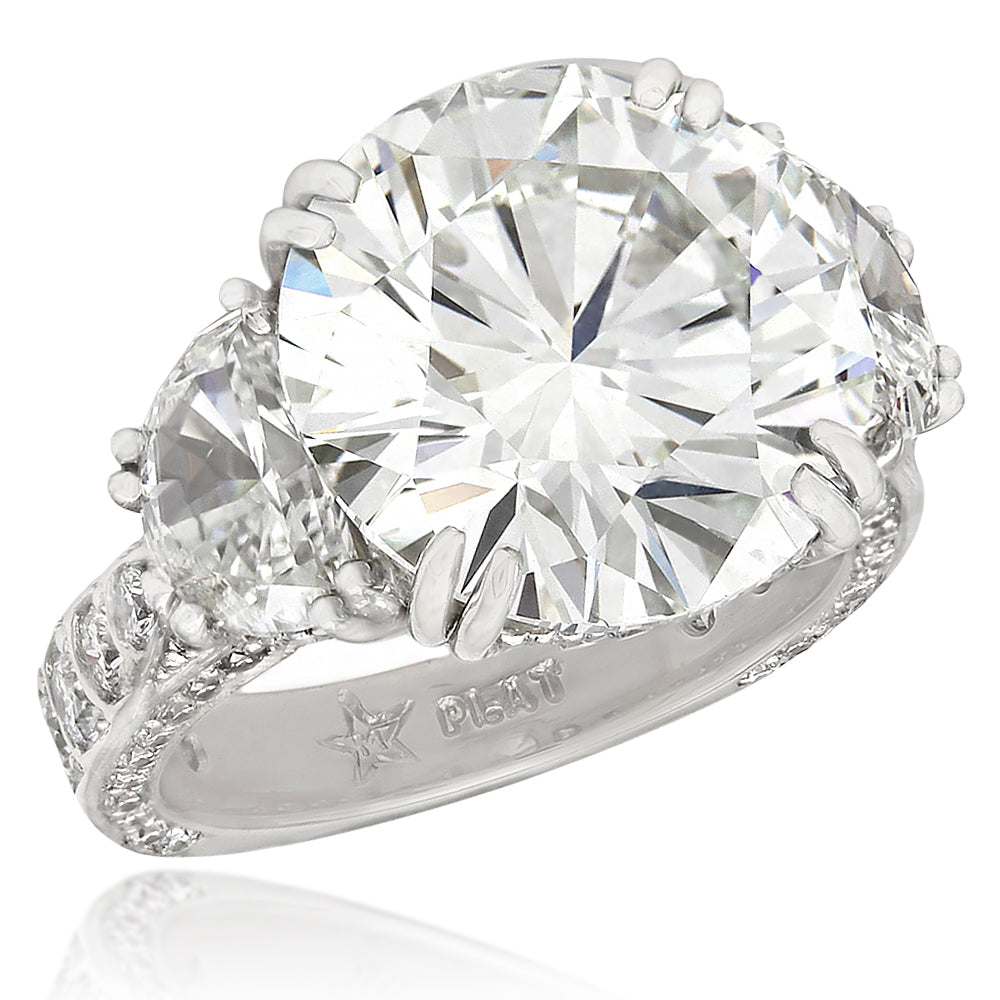 GIA Certified 6.19ct Round Brilliant Cut Diamond Engagement Ring in Platinum