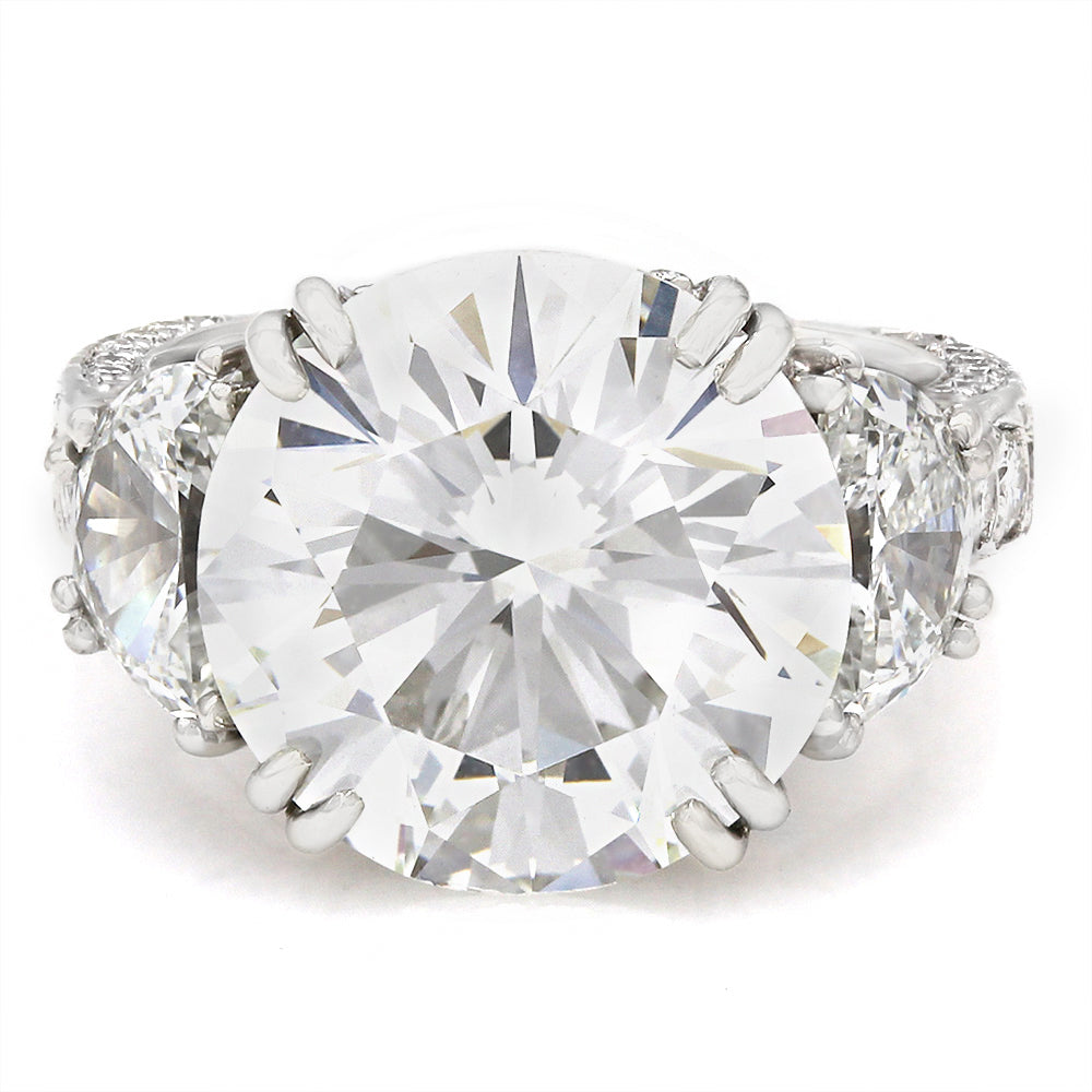 GIA Certified 6.19ct Round Brilliant Cut Diamond Engagement Ring in Platinum
