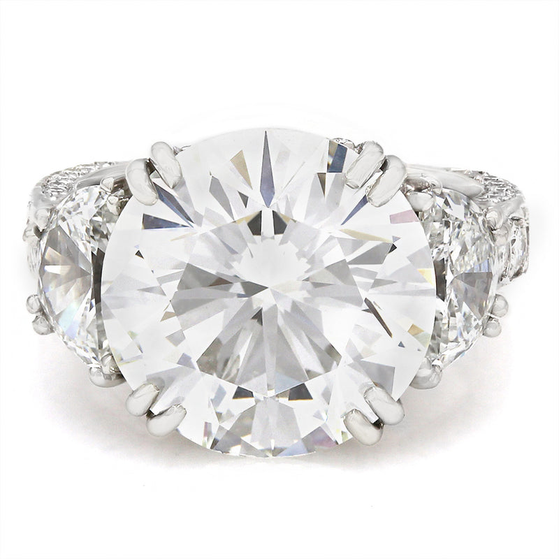 GIA Certified 6.19ct Round Brilliant Cut Diamond Engagement Ring in Platinum