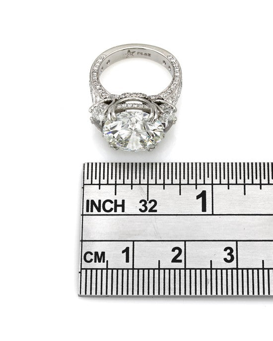 GIA Certified 6.19ct Round Brilliant Cut Diamond Engagement Ring in Platinum