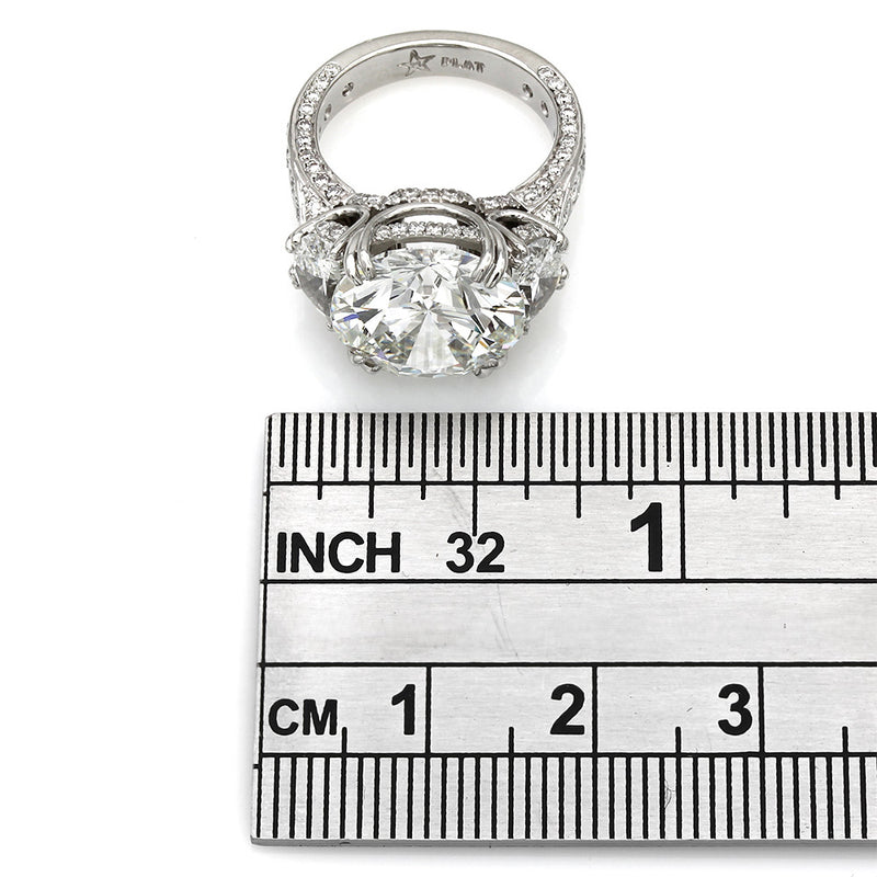 GIA Certified 6.19ct Round Brilliant Cut Diamond Engagement Ring in Platinum