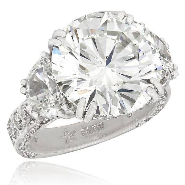 GIA Certified 6.19ct Round Brilliant Cut Diamond Engagement Ring in Platinum