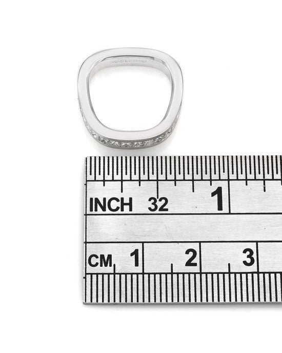 Platinum Princess Diamond Ring with Square Shank