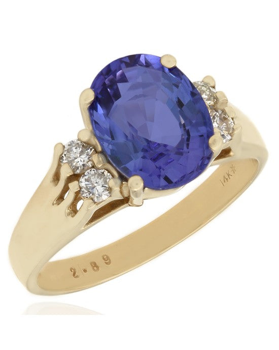 Oval Tanzanite and Diamond Accent Ring