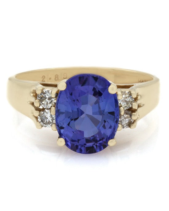 Oval Tanzanite and Diamond Accent Ring