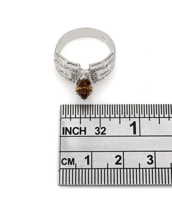 Cognac Marquise Diamond Solitaire Ring