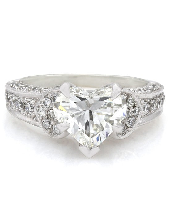 Diamond Heart Solitaire Ring