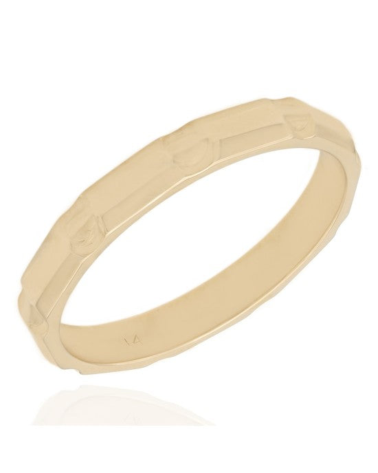 14K Notched Band Ring