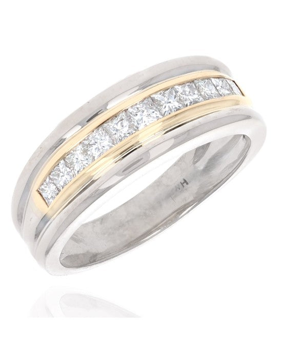 Gentleman's 2 Tone Princess Diamond Ring