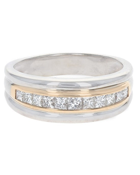 Gentleman's 2 Tone Princess Diamond Ring