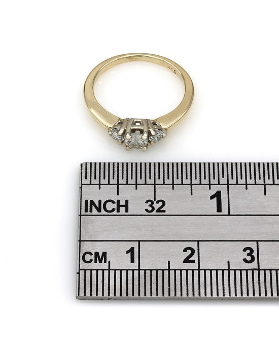Two Tone 3 Stone Diamond Ring
