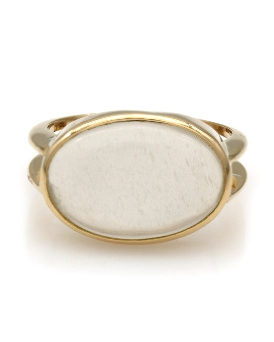 Bezel Set Moonstone Ring in Gold