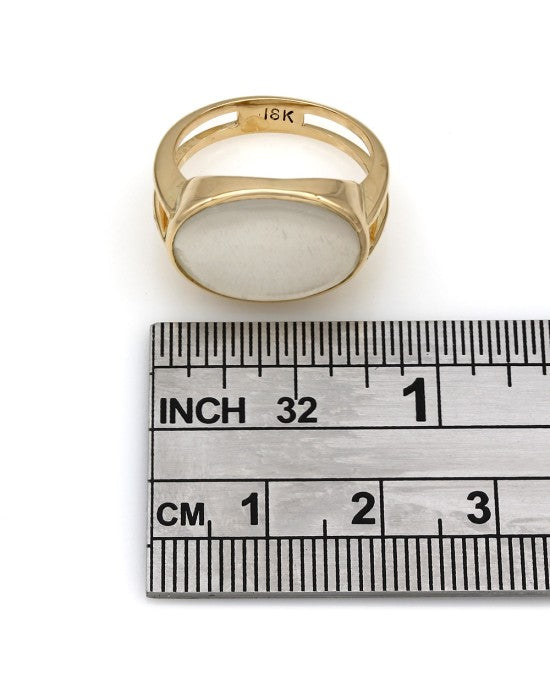 Bezel Set Moonstone Ring in Gold
