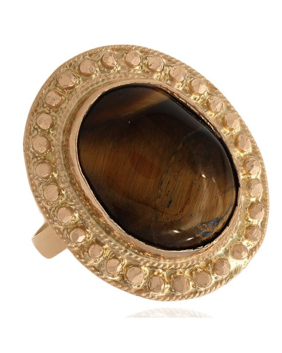Tiger Eye Ring in 22K Gold