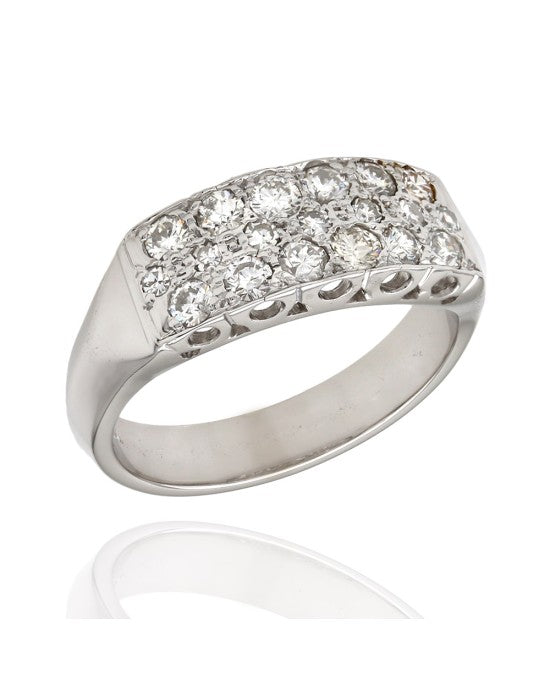 3 Row Diamond Pave Ring