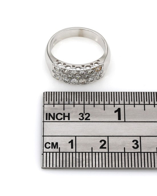 3 Row Diamond Pave Ring