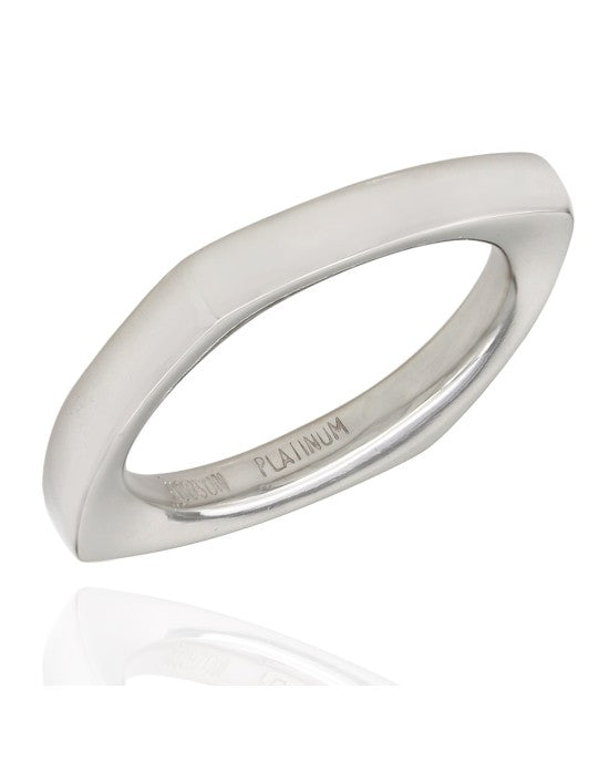 Gentleman's Square Platinum Ring
