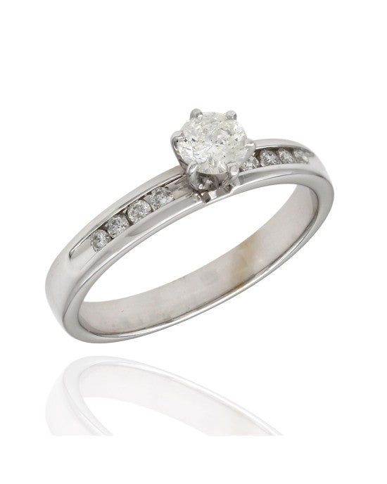 Diamond Solitaire Ring with Diamond Accents