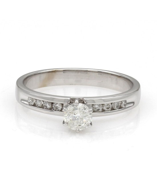 Diamond Solitaire Ring with Diamond Accents