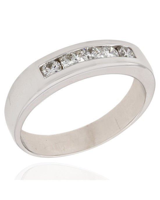 Gentleman's Channel Set Diamond Band in Gold