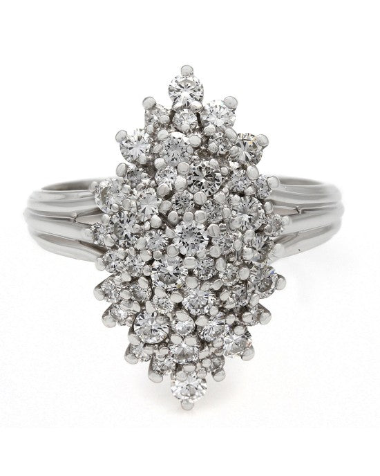 Diamond Cluster Marquise Shape Ring