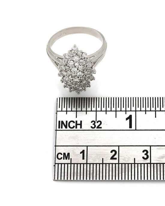 Diamond Cluster Marquise Shape Ring