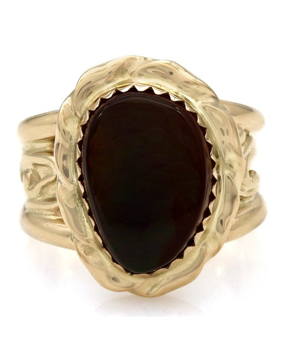 Fire Agate Ring in Gold