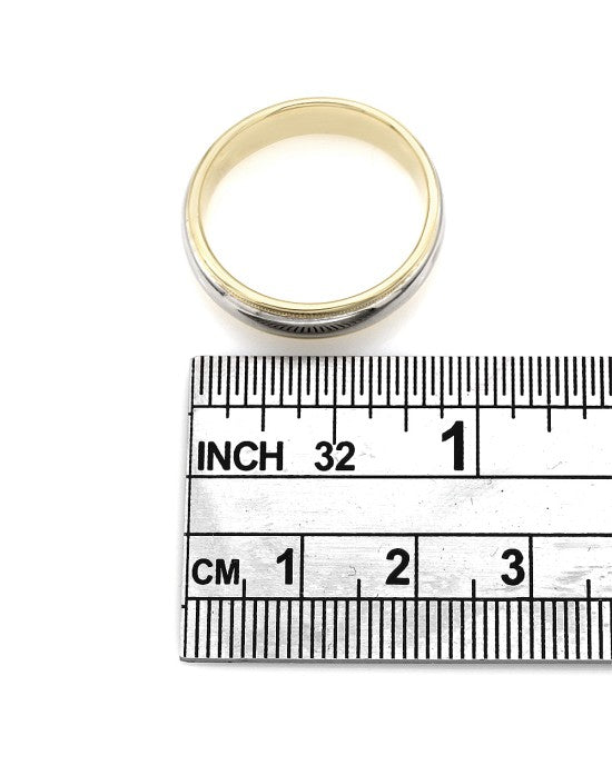 18K Yellow Gold and Platinum Wedding Band