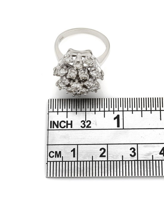 Diamond Cluster Ring in White Gold