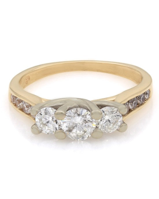 Past, Present, Future 3 Stone Diamond Ring