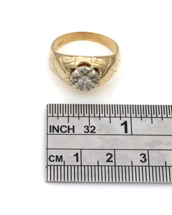 Gentleman's Diamond Solitaire Dome Ring