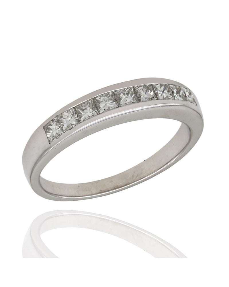 Princess Diamond Band Ring in White Gold