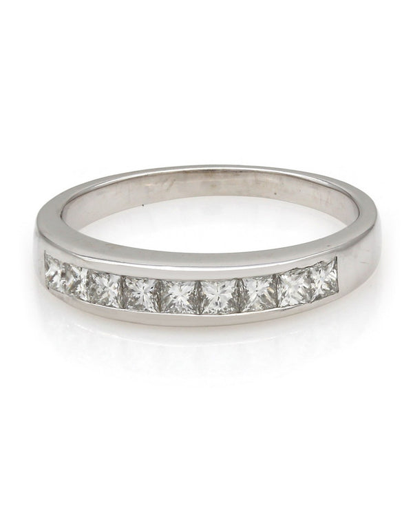 Princess Diamond Band Ring in White Gold