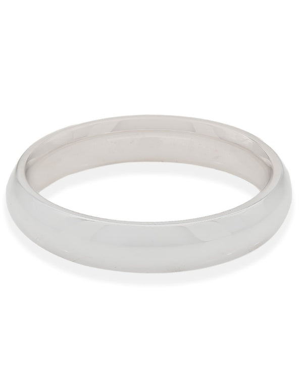 Gentlemans 4.1mm High Polish Comfort Fit Band in 14K White Gold