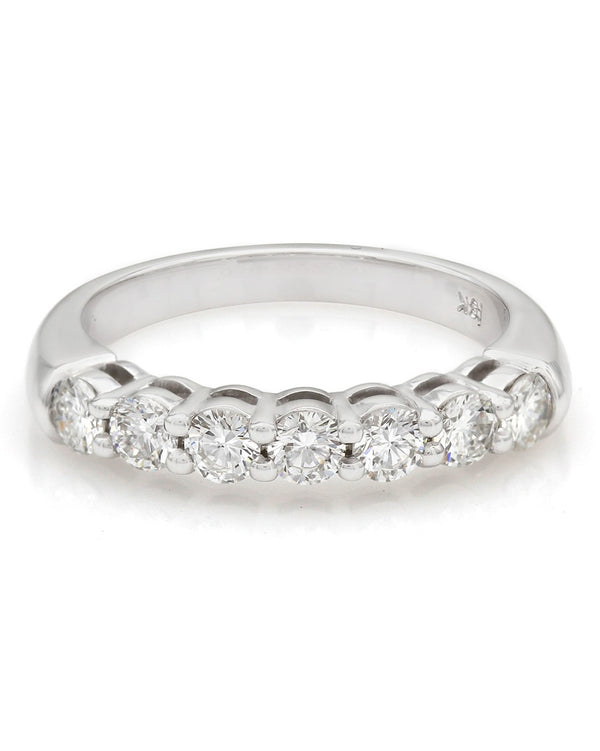 Seven Stone Round Diamond Band in 18k White Gold