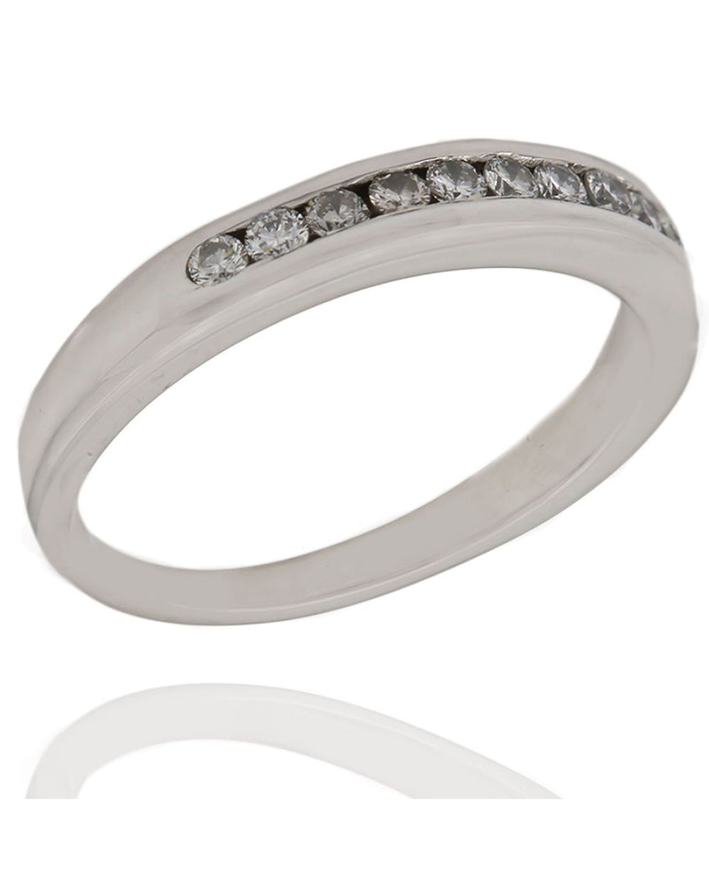 Channel Set Diamond Band in Platinum