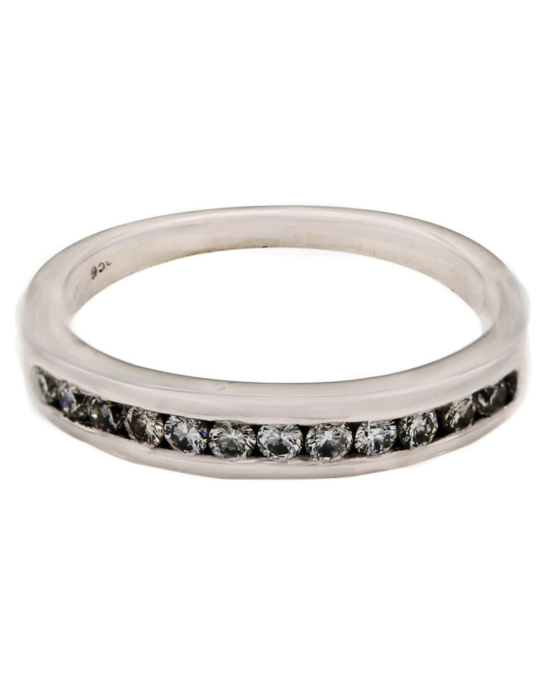 Channel Set Diamond Band in Platinum