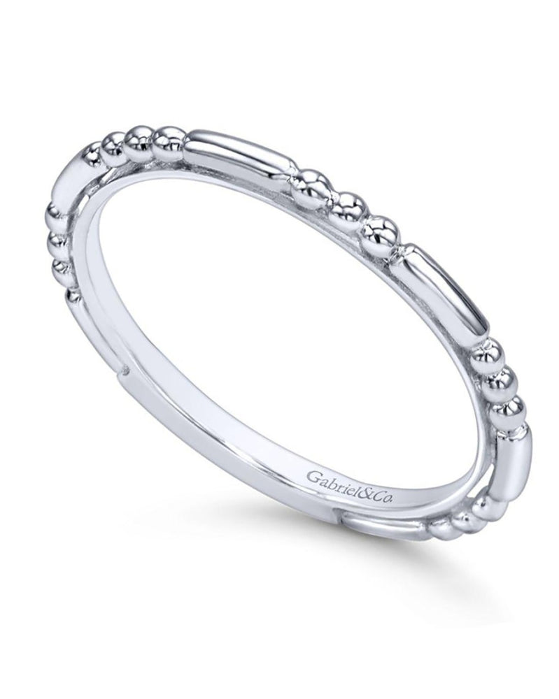 Gabriel & Co Ball and Bar Band in 14k White Gold