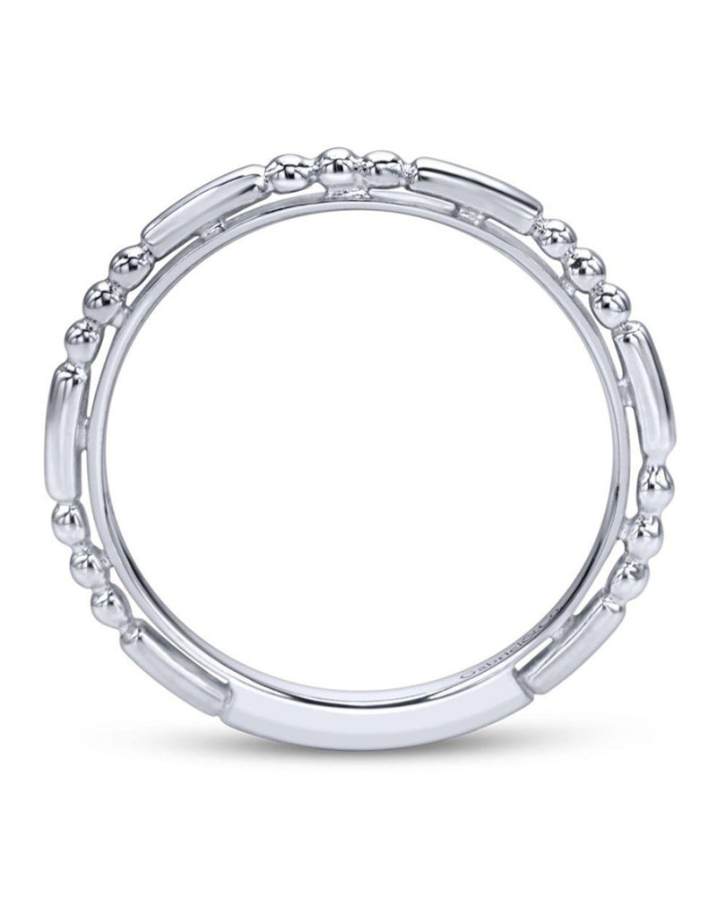 Gabriel & Co Ball and Bar Band in 14k White Gold